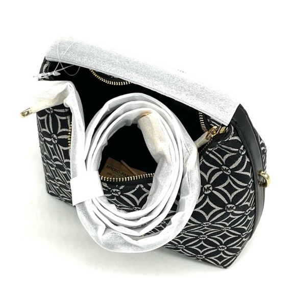 Michael Kors Ember Small Logo Jacquard Messenger Bag Black - Picture 8 of 11